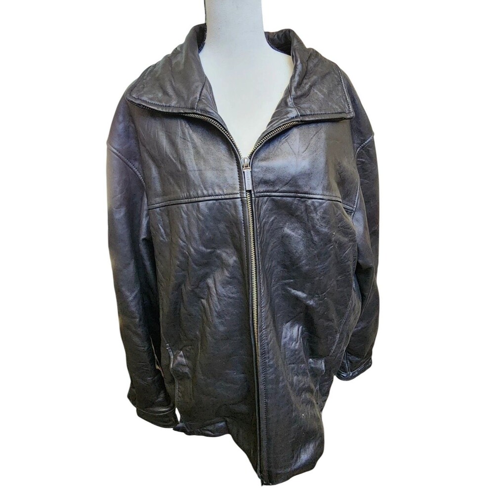 Knoles & Carter London Lambskin Black Leather Jacket Size Medium Buttery Soft